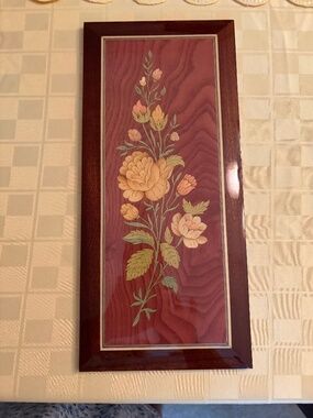 Original / Vintage direct from Italy Italian inlayed wood wall hanging